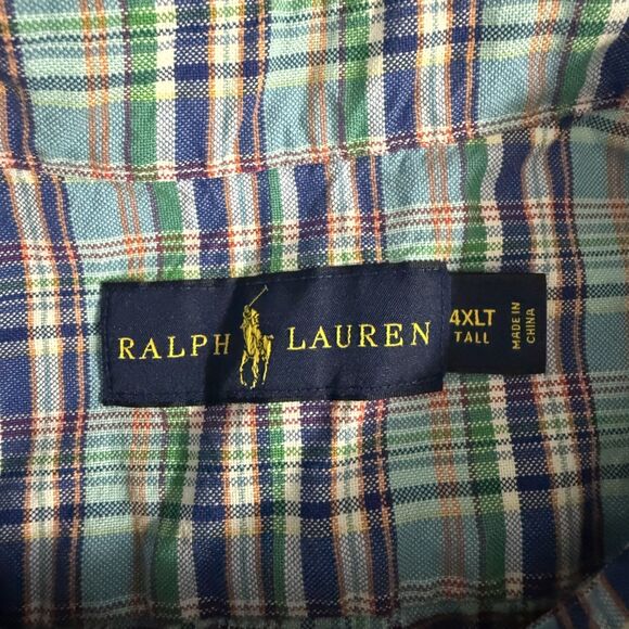 Ralph Lauren Men's 4XLT Multicolor Check Cotton Long Sleeve Button-Front Shirt - Picture 5 of 6